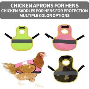 Chicken Saddle for Hens 3 Pack Reflective Chicken Aprons Adjustable Straps